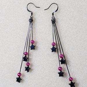 Handmade fashion earrings bright pink